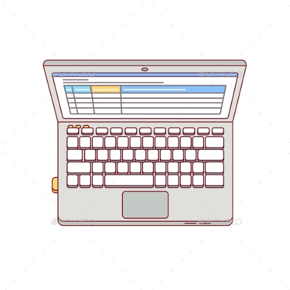 Laptop Computer Aerial Top View - Computers Technology
