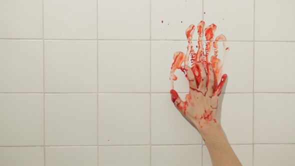 Bloody Hand In A Wall 01