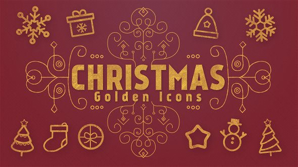 Christmas Golden Icons - VideoHive 19176807