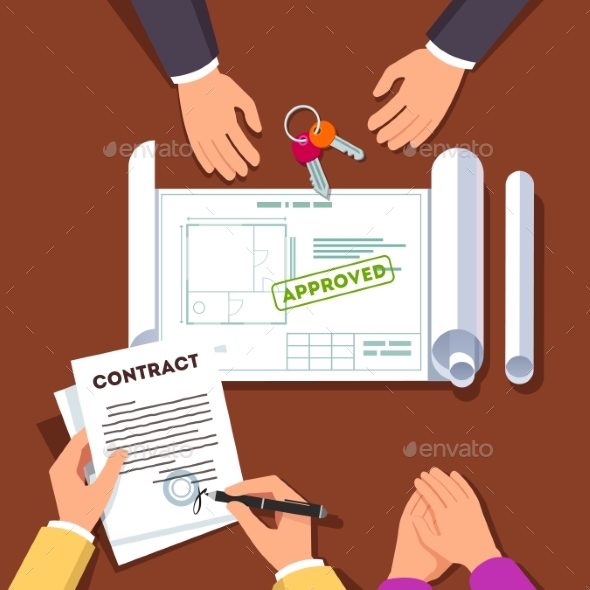 Hands Signing House or Apartment Contract - Industries Business