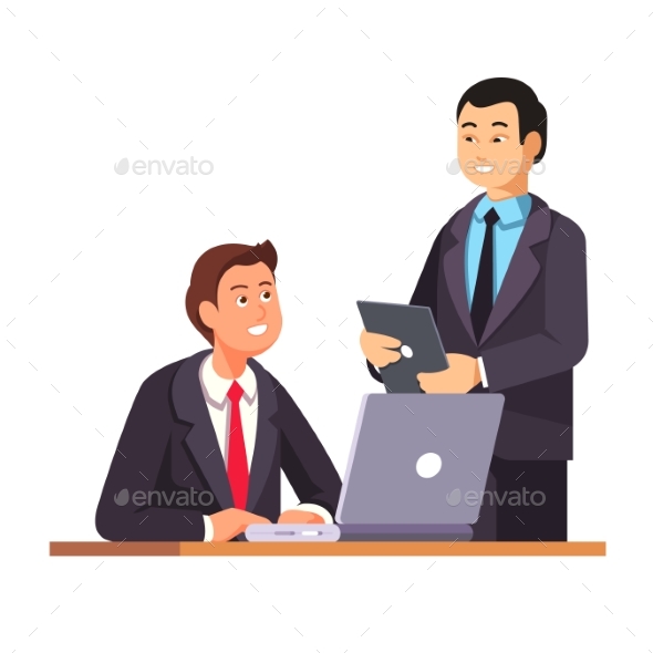 Asian HR Manager Welcomes New Employee - Concepts Business