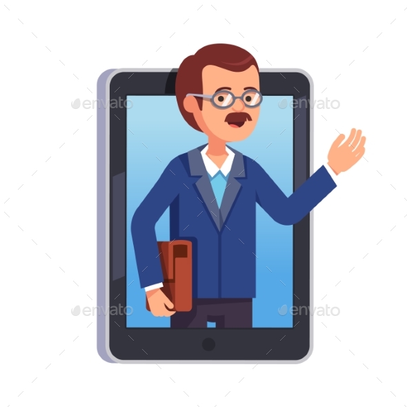 Teacher Explaining Something on a Internet Chat - Web Technology