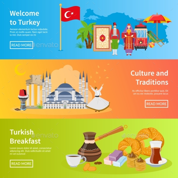 Turkey Flat Horizontal Banners