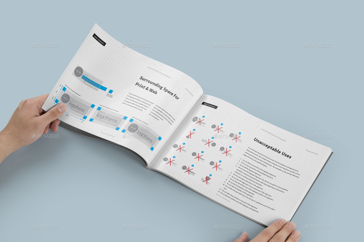 Corporate Identity Manuals and Guides Template, Print Templates