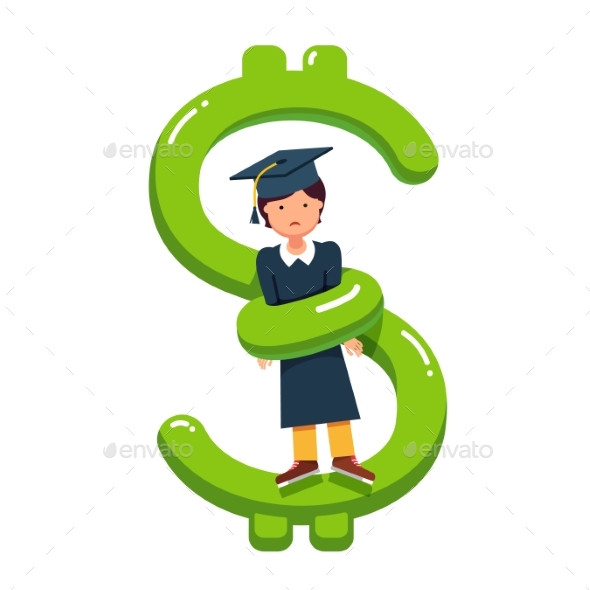 Excessive Education Debt Price Metaphor - People Characters