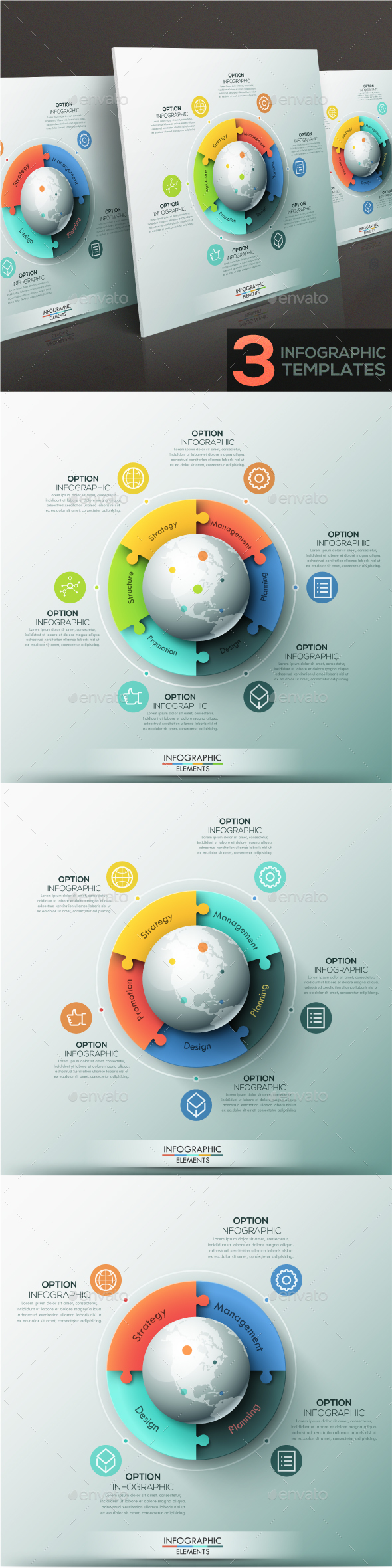 Modern Infographic Global Puzzle Templates (4 Items)3