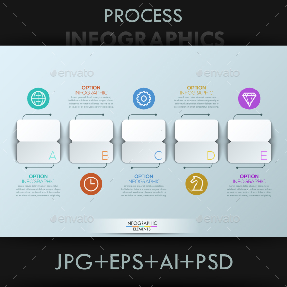 Modern Infographic Paper Process Template