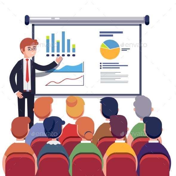 Businessman Presenting Marketing Data - Concepts Business