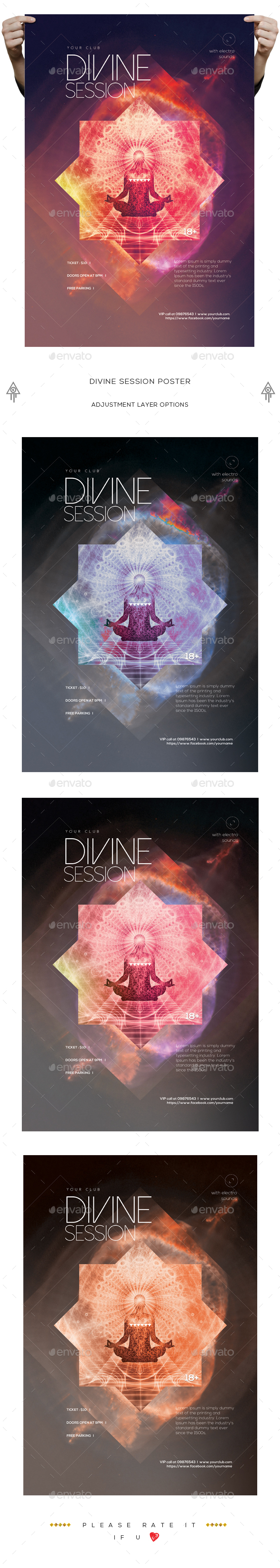 Minimalistic Divine Session Poster - Clubs & Parties Events