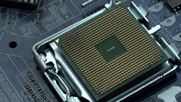 View of Processor on Motherboard