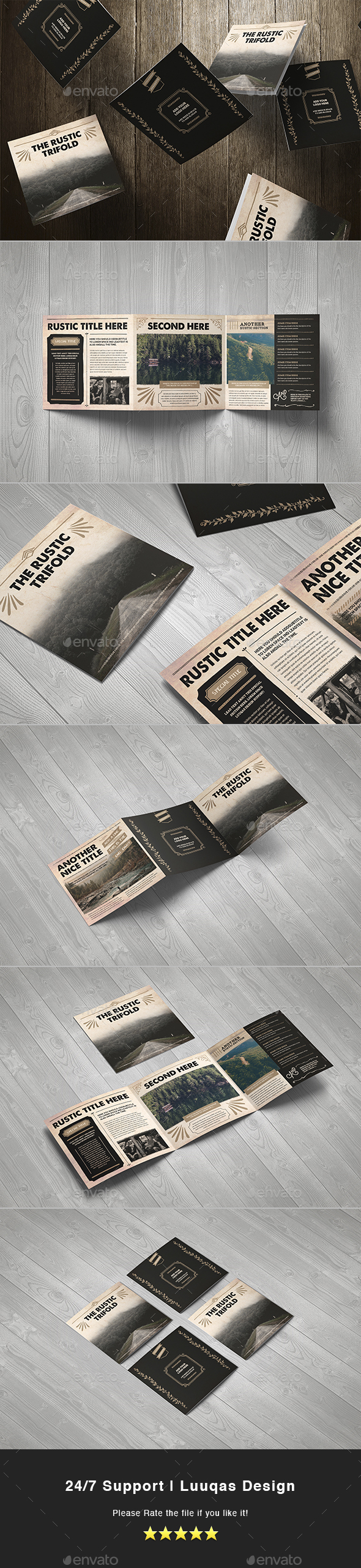 The Rustic Square Brochure - Brochures Print Templates