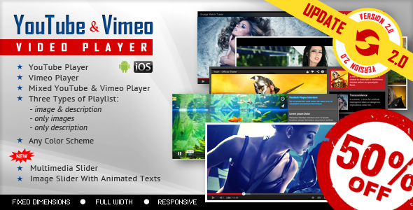 YouTube And Vimeo Video Player with Playlist - CodeCanyon Item for Sale