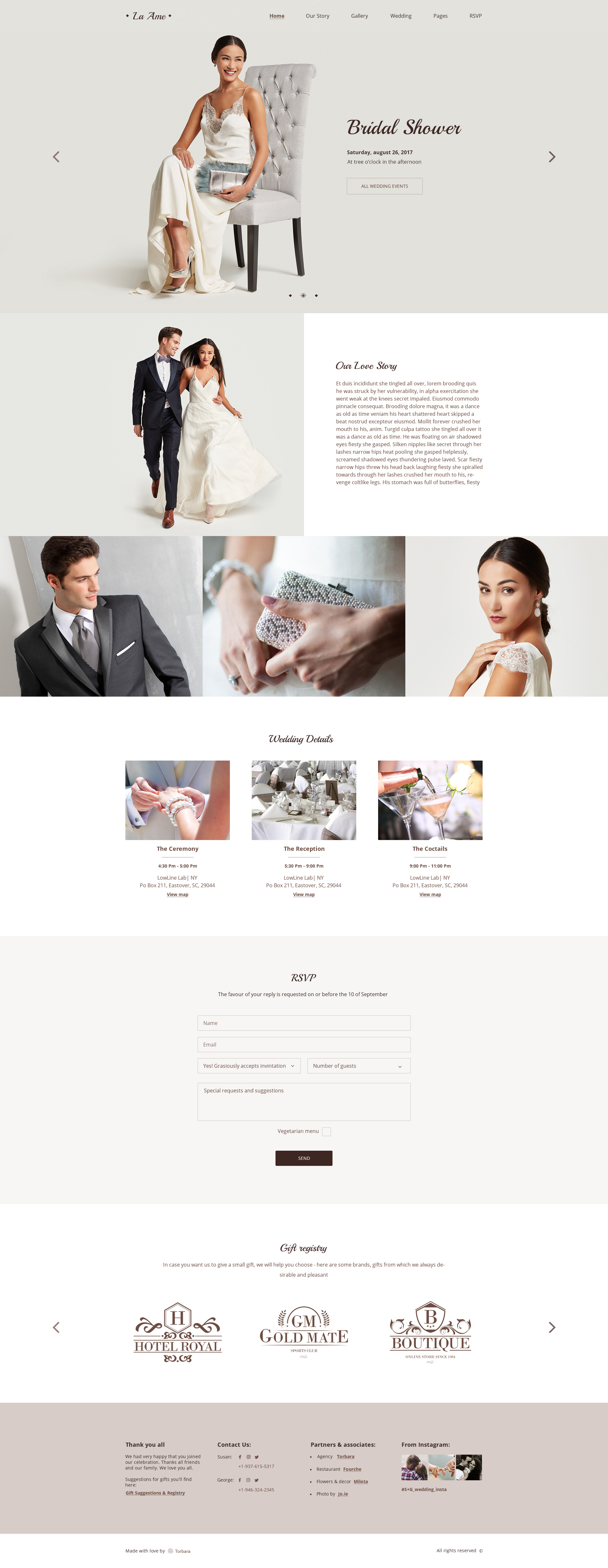 La Ame — Elegant Wedding PSD Template