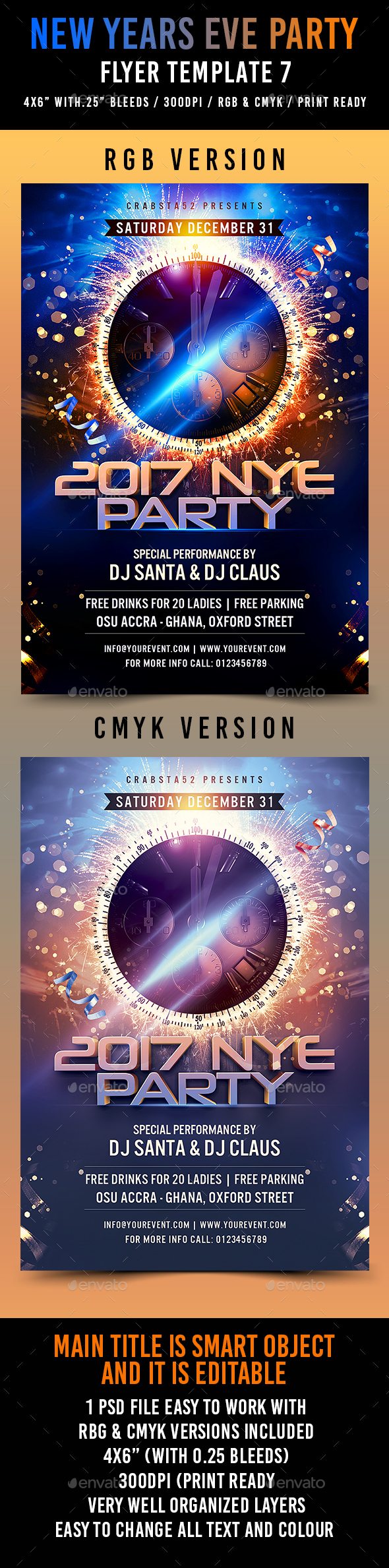New Years Eve Party Flyer Template 7 - Flyers Print Templates