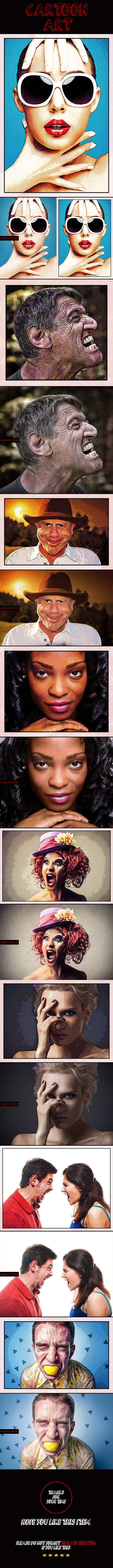 3 Cartoon Art Photoshop Action - Photo Effects Actions