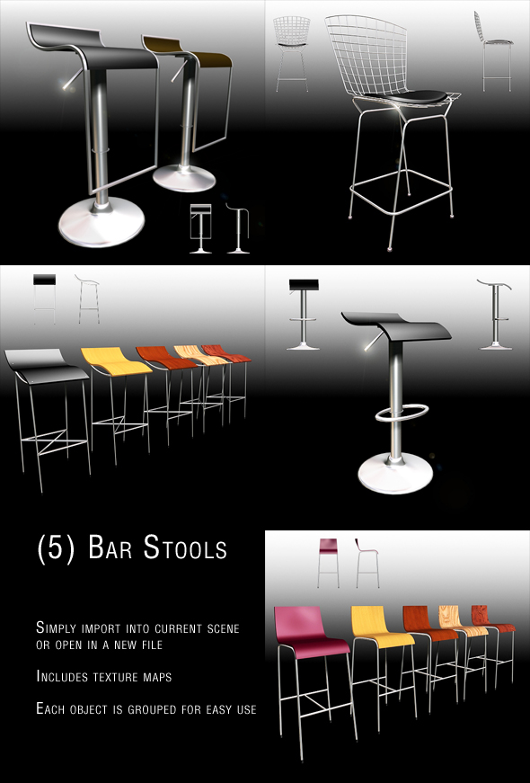 Bar Stool set_1 - 3Docean 73077