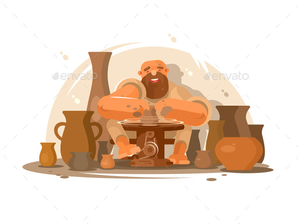 Potter Bearded Man - People Characters
