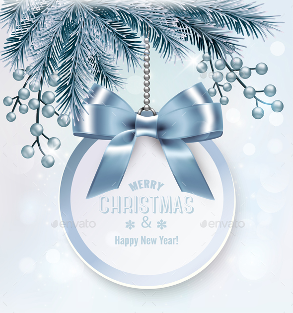 Christmas Presents with a Gift Card and Ribbon - Christmas Seasons/Holidays