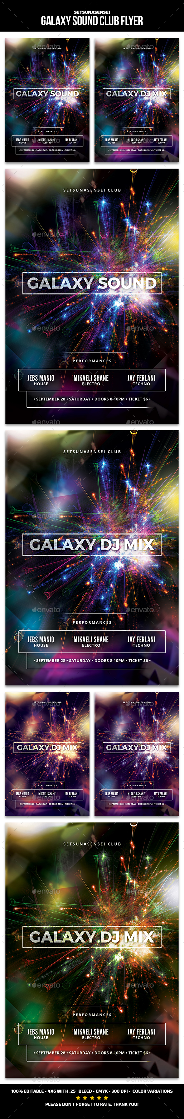 Galaxy Sound Club Flyer - Clubs & Parties Events