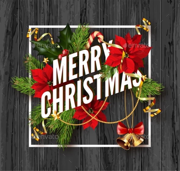Merry Christmas Greeting Card Template. - Christmas Seasons/Holidays