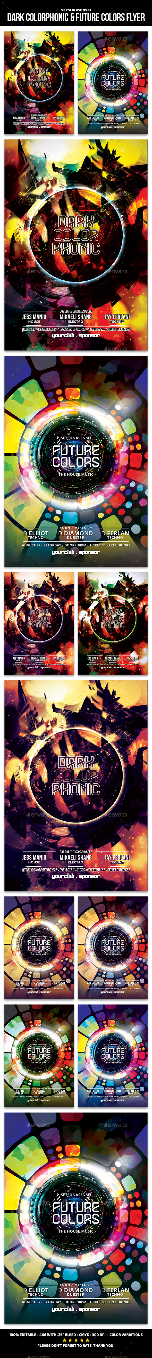 Dark Colorphonic & Future Colors Flyer - Clubs & Parties Events