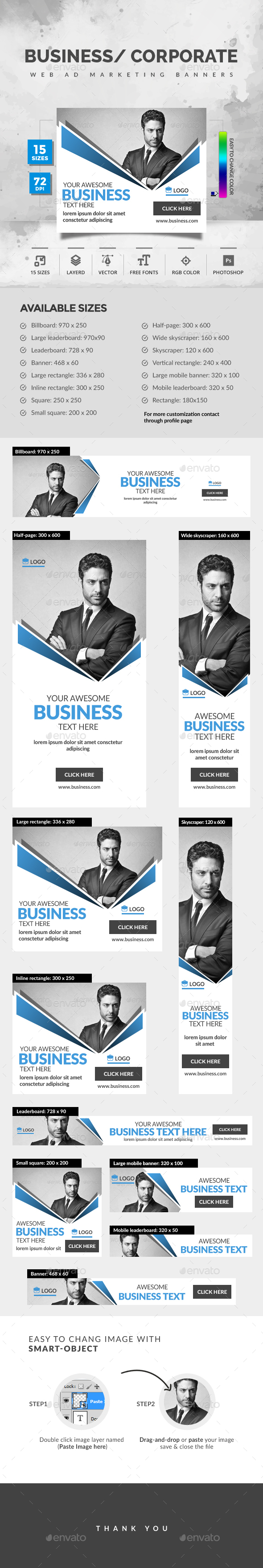 Corporate Banner - Banners & Ads Web Elements