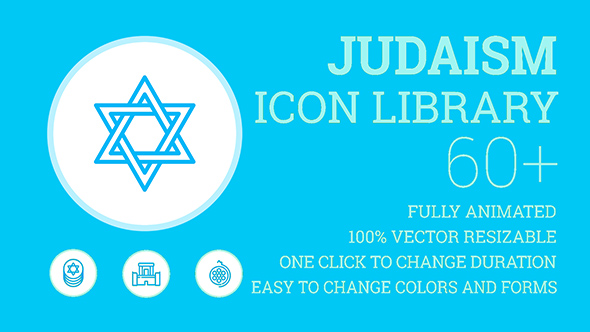 Judaism Religion Icons - VideoHive 19190920