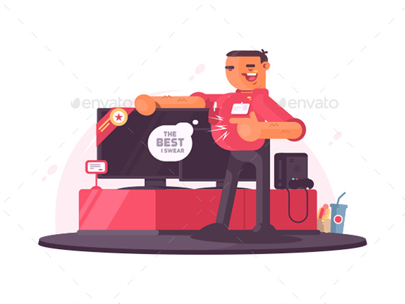 Successful Salesman in Electrical Shop - People Characters