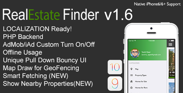 RealEstate Finder Full iOS Application v1.6 - CodeCanyon Item for Sale