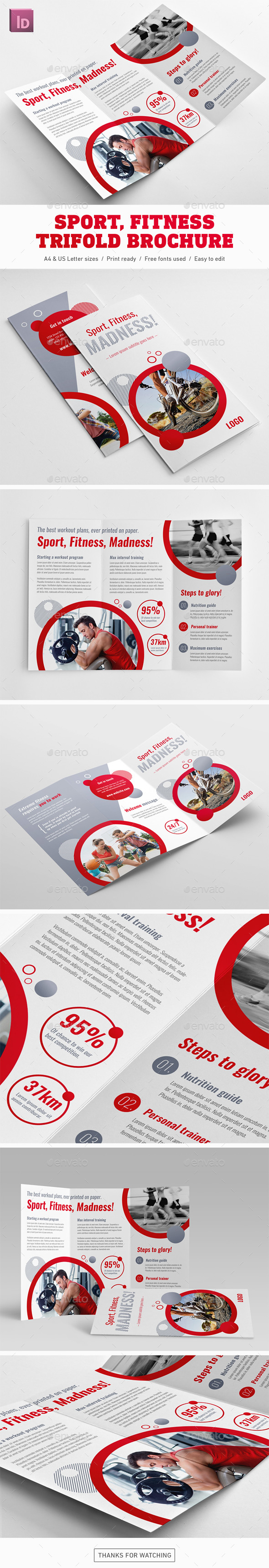 Sport Fitness Trifold Brochure by Snowboy | GraphicRiver