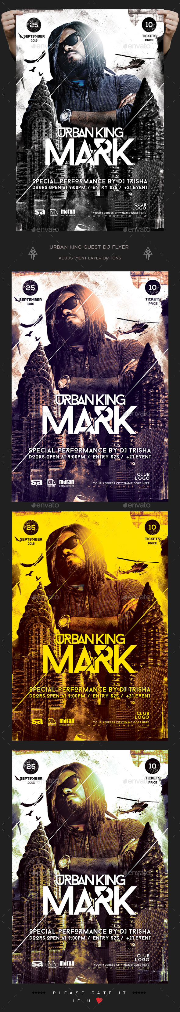 Urban King Guest Dj Flyer - Clubs & Parties Events