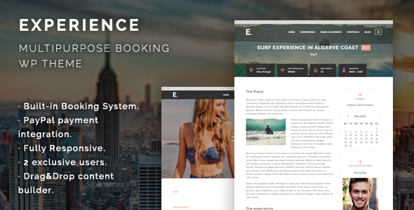 Experience – Multipurpose Booking WordPress Theme - Directory & Listings Corporate