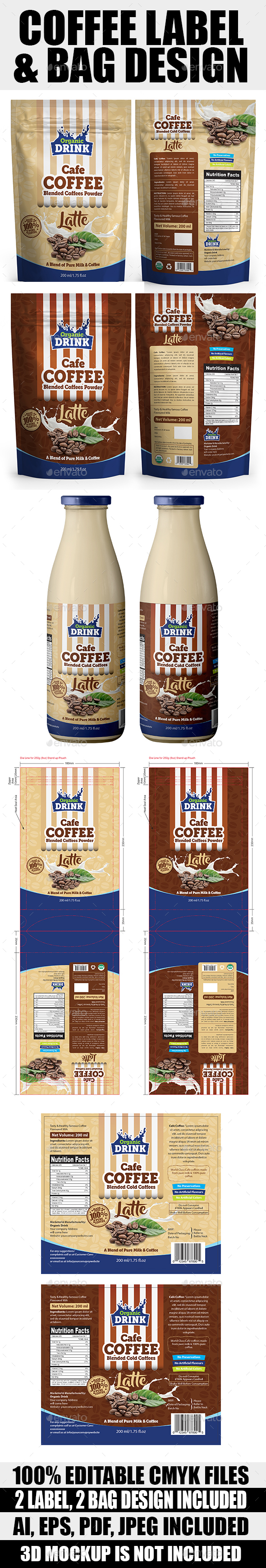 Coffee Label & Bag Templates by Artsoldiers GraphicRiver
