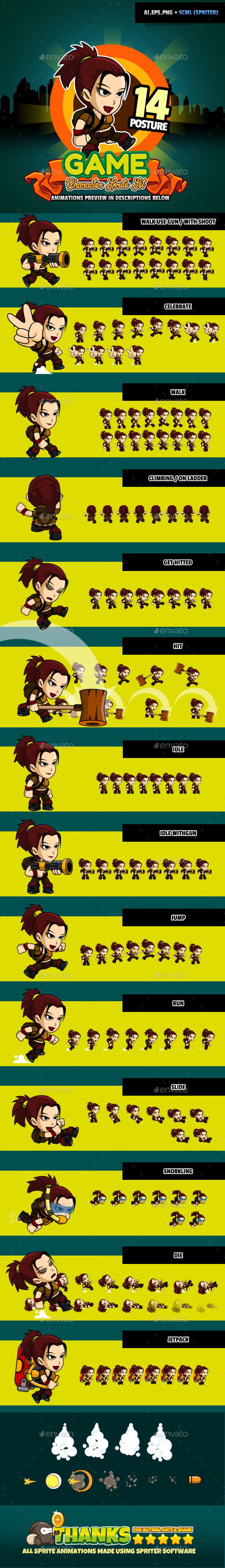 Character Set V10 - Sprites Game Assets