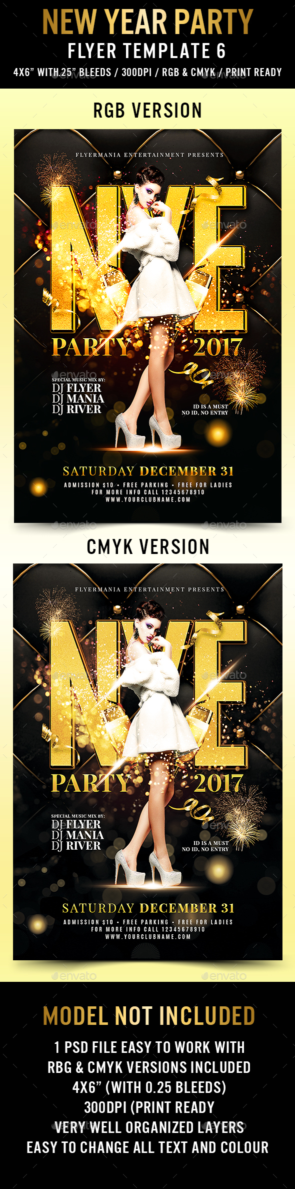 New Year Eve Party Flyer Template 6 - Flyers Print Templates