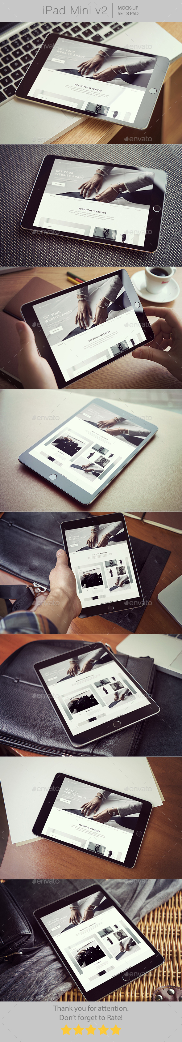 iPad Mini Mockups v2 - Displays Product Mock-Ups