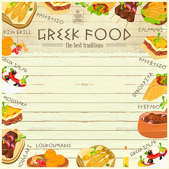 Greek Food Menu - Food Objects
