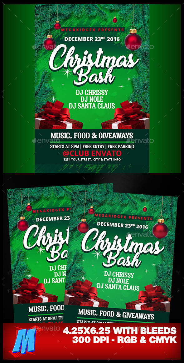 Christmas Bash Flyer Template - Clubs & Parties Events