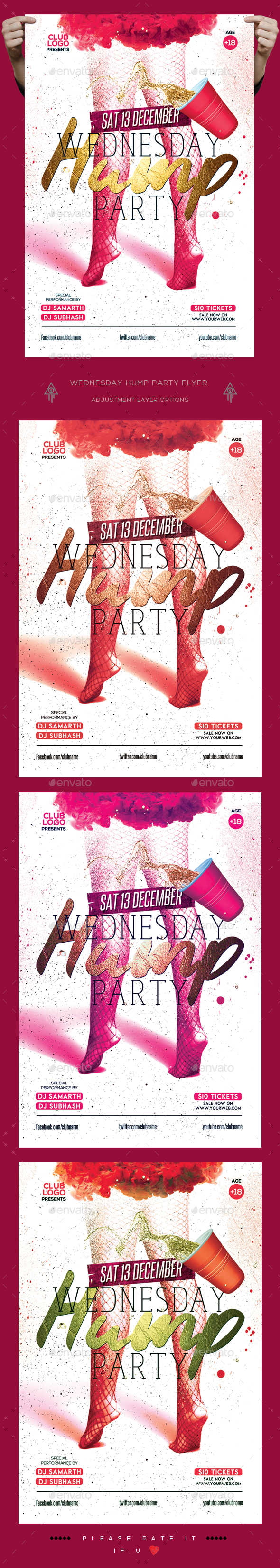 Wednesday Hump Party Flyer - Clubs & Parties Events