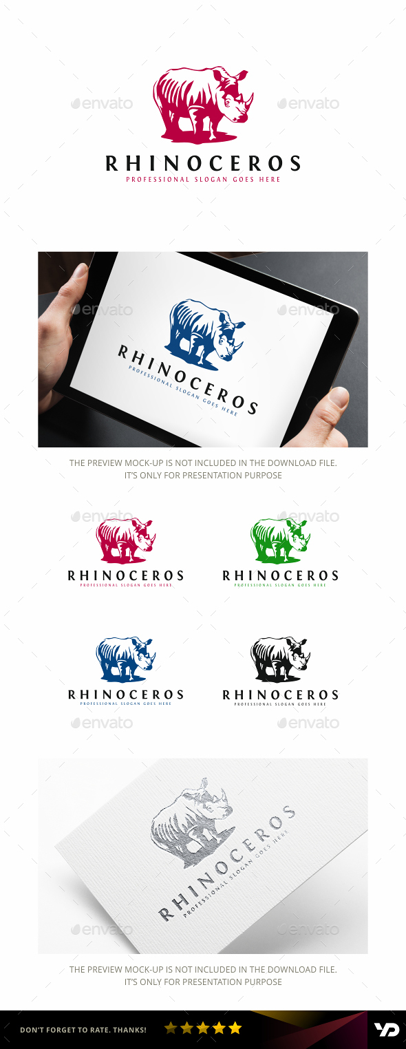 Rhino - Animals Logo Templates