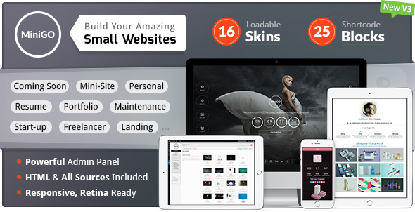 MiniGO - Luxury Mini Site Multi-Purpose Placeholder WP Plugin - CodeCanyon Item for Sale