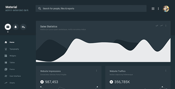 Material Admin Extended - Dark Responsive Template - Admin Templates Site Templates
