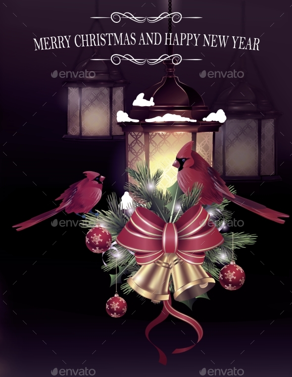 Christmas Decoration with Street Light - Christmas Seasons/Holidays