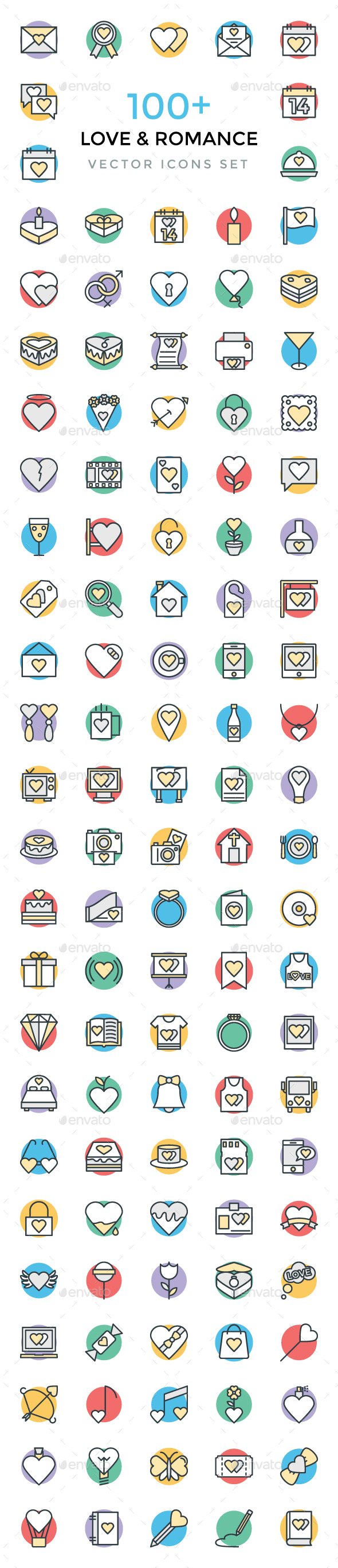 100+ Love and Romance Vector Icons - Icons