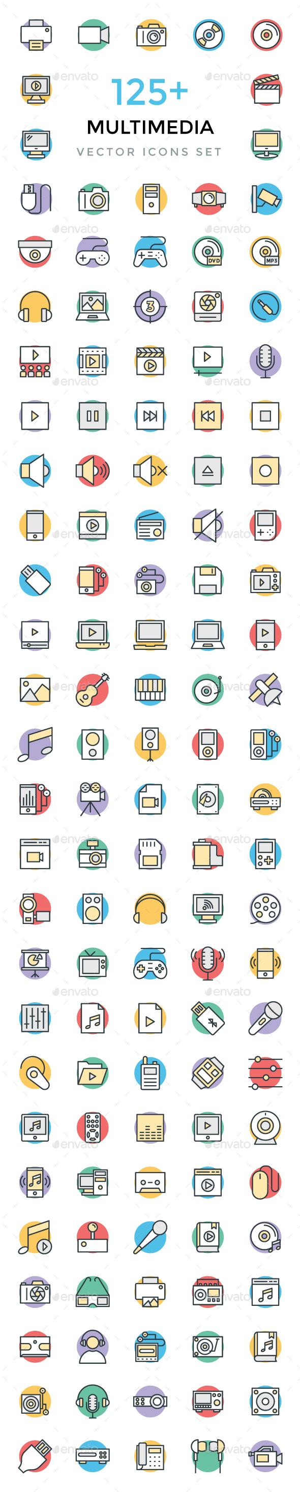 125+ Multimedia Vector Icons - Icons