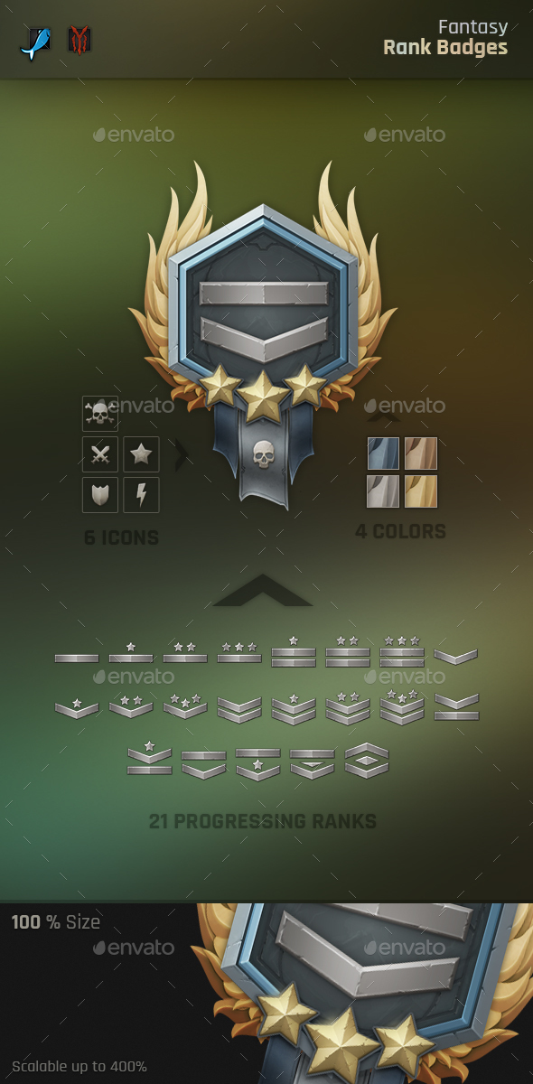 Fantasy Rank Badges - Miscellaneous Game Assets