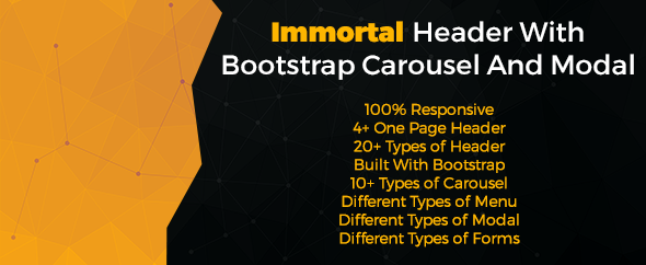 Immortal Header With Bootstrap Carousel And Modal - CodeCanyon Item for Sale