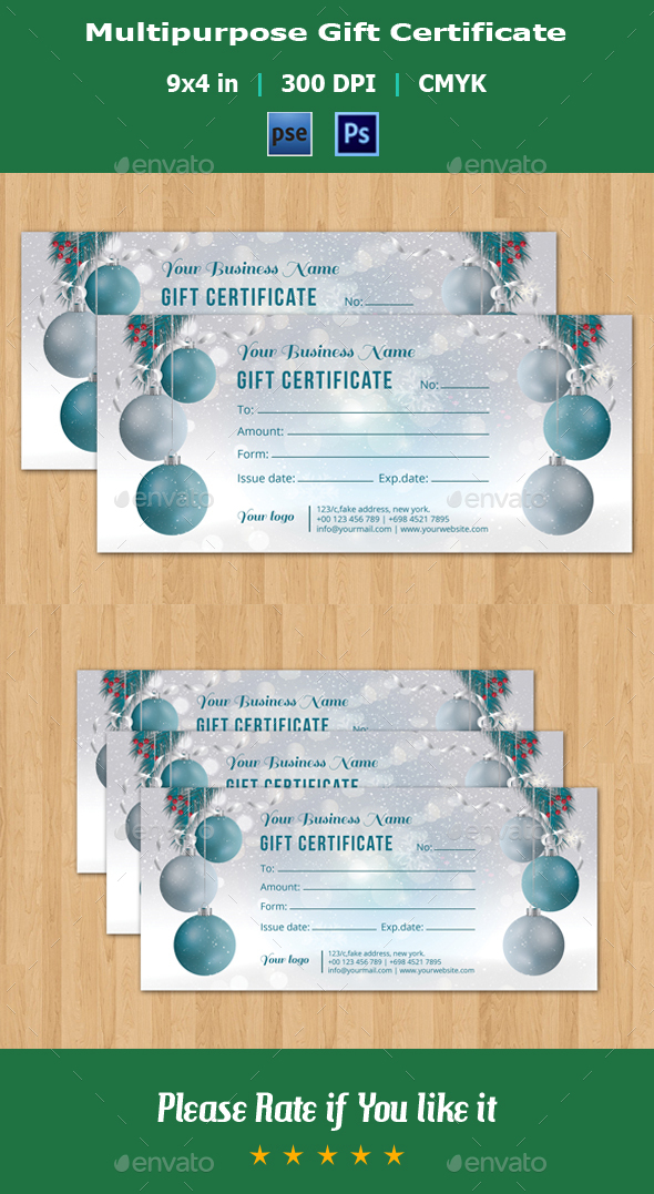 Gift Certificate Template - V02 - Stationery Print Templates
