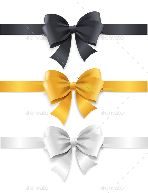 Luxury Bows and Ribbons Set. Vector - Decorative Vectors