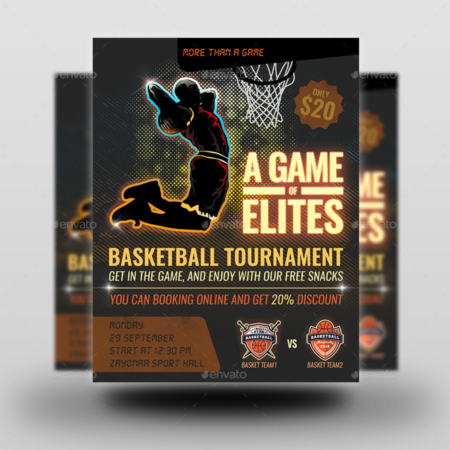 Basketball Flyer, Print Templates | GraphicRiver